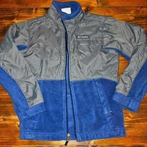 Columbia Boys Fleece Jacket, Size Small, Navy and Gray
